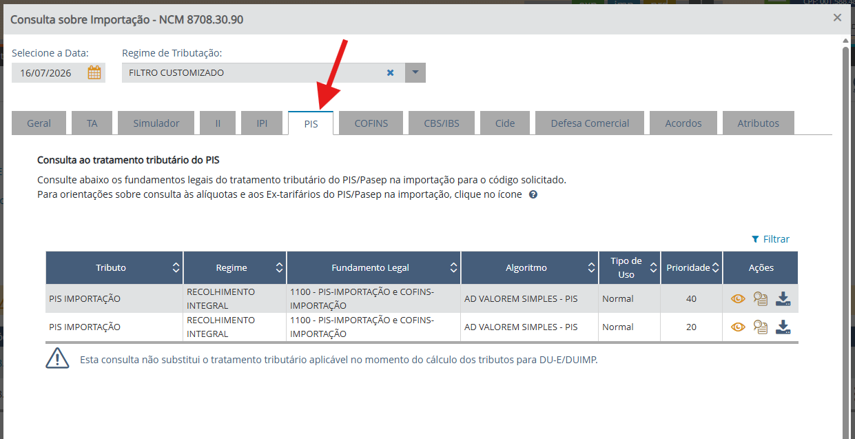 Resultado da consulta para a NCM 8708.30.90 no Classif