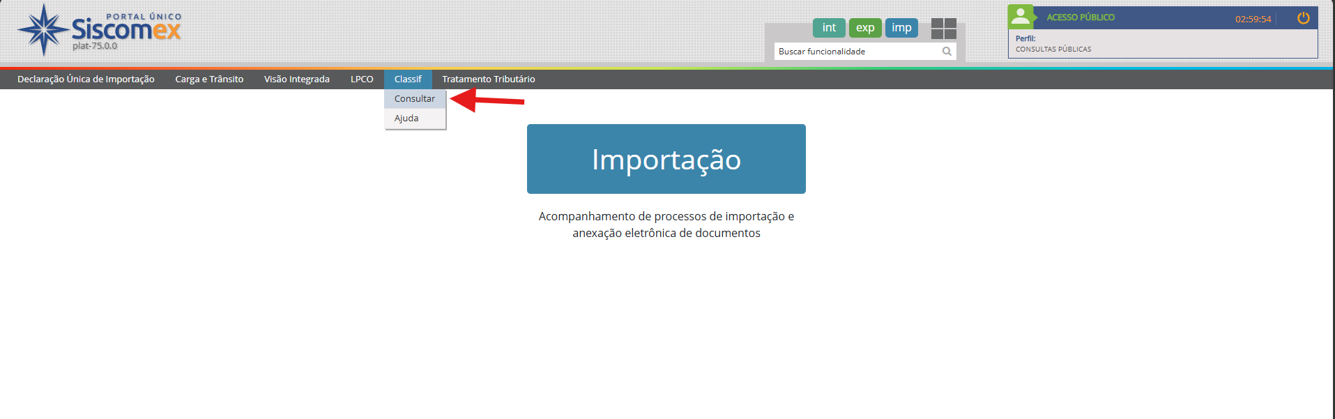 Botão Retornar XLS Atributos Trat. Trib. em destaque na lista de Itens