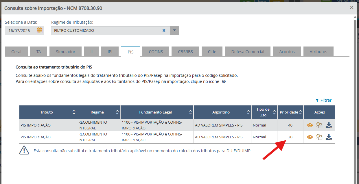 Consulta sobre importação da NCM 8708.30.90 com guias de tributos disponíveis